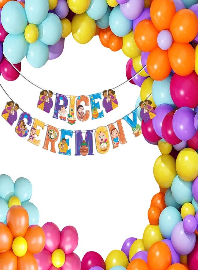 Festiko® Combo Set of 26 Pcs Rice Ceremony Decorations F (Banner, Balloons), Annaprashan Decoration Item, Rice Ceremony Decorations Items - Image 1