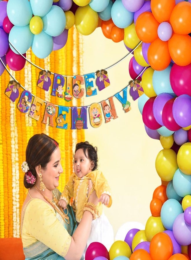 Festiko® Combo Set of 26 Pcs Rice Ceremony Decorations F (Banner, Balloons), Annaprashan Decoration Item, Rice Ceremony Decorations Items - Image 3