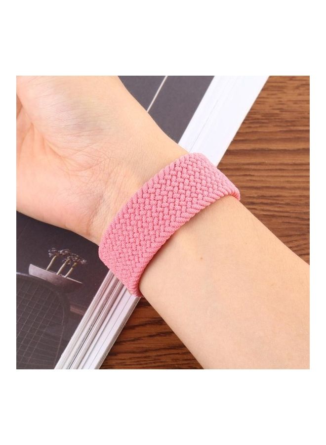 NIBEMINENT Single-turn Nylon Woven Watchband for Apple Watch Series 7/6/SE/5/4/3/2/1 42/44/45mm, Size:M Pink - Image 4