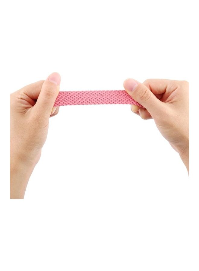 NIBEMINENT Single-turn Nylon Woven Watchband for Apple Watch Series 7/6/SE/5/4/3/2/1 42/44/45mm, Size:M Pink - Image 3