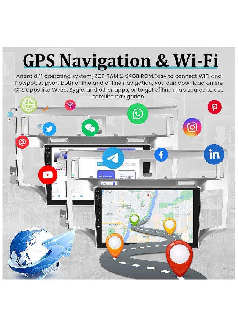 4+32G Android 13 Radio for Toyota Avalon 2006-2011 Wireless Apple Carplay and Android auto, 9 Inch Touch Screen