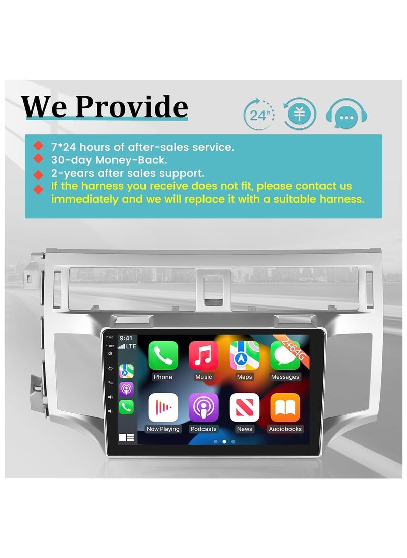 4+32G Android 13 Radio for Toyota Avalon 2006-2011 Wireless Apple Carplay and Android auto, 9 Inch Touch Screen