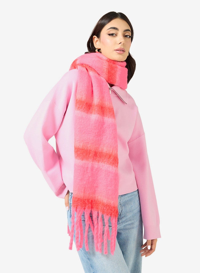 Ginger Soft Fluffy Tassel Scarf - Image 1