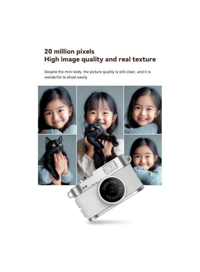 Mini Retro Digital Camera 2K 1440p – Portable Compact Camcorder with 30FPS Video, Wide Zoom, Switchable Creative Filters, Instant Photo Capture, Lightweight Beginner-Friendly Pocket Camera for Travel and Gifts - Image 3