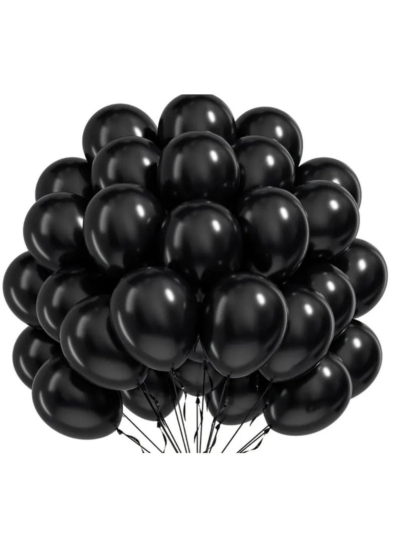 KRONFOL 100 Black Balloons,  Mysterious and Elegant Black, Suitable for Birthdays, New Year Decorations, Valentine'S Day Decorations, Halloween Decorations, Christmas Decorations - Image 1