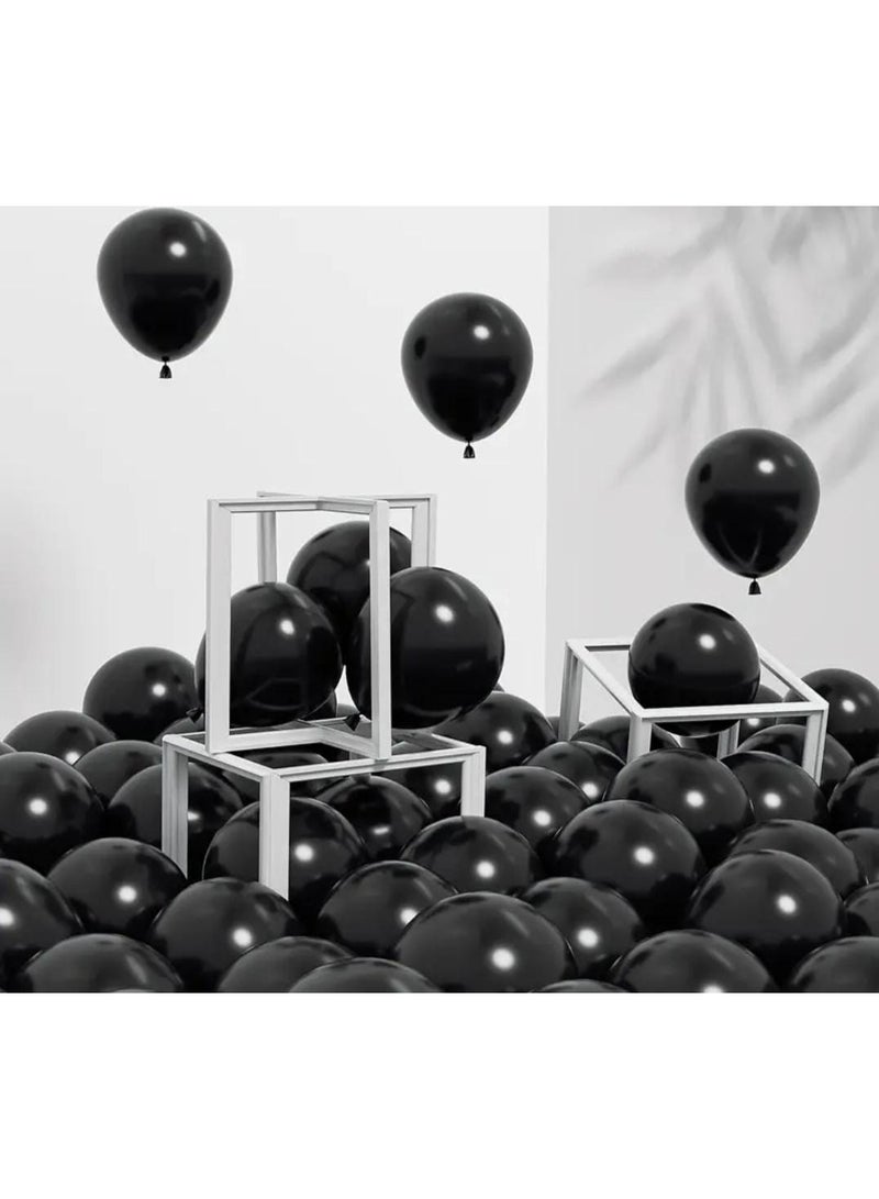 KRONFOL 100 Black Balloons,  Mysterious and Elegant Black, Suitable for Birthdays, New Year Decorations, Valentine'S Day Decorations, Halloween Decorations, Christmas Decorations - Image 2