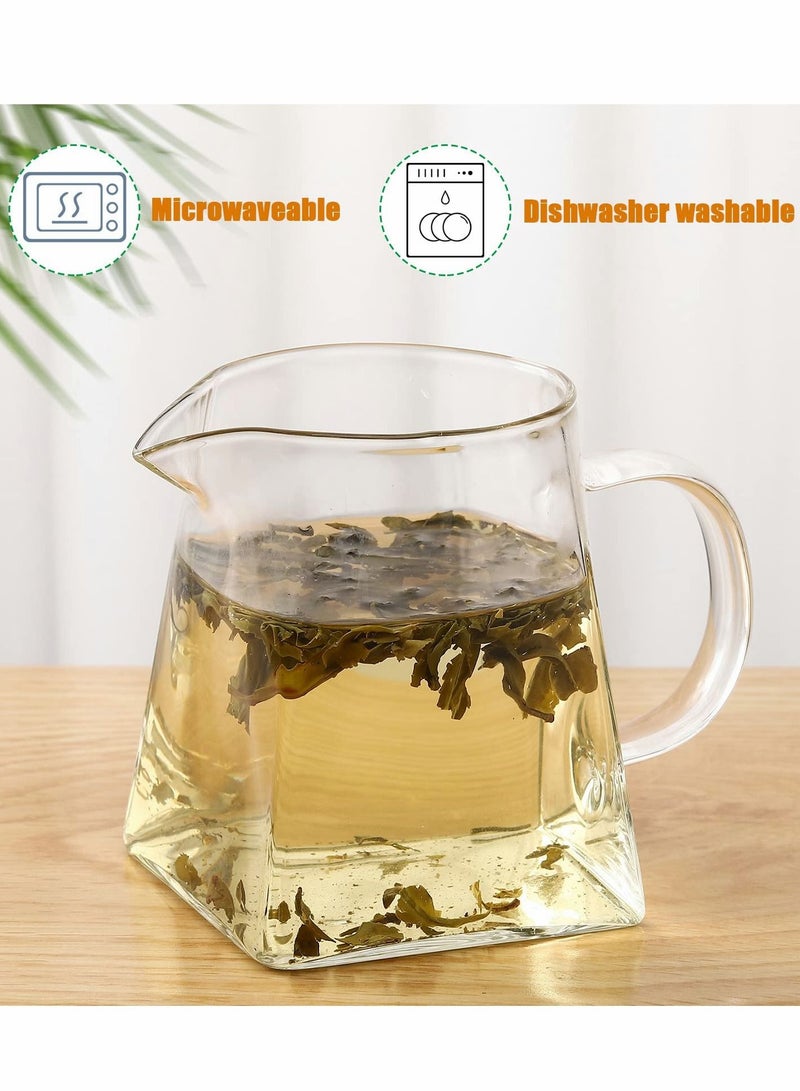 Excefore إبريق زجاجي صغير، إبريق كريمة زجاجي على شكل أنيق، إبريق شاي زجاجي، إبريق كريمة حليب القهوة، إبريق رغوة الحليب الإبداعي، كوب رغوة الحليب، إبريق كريمة، قطعتان  - Image 3