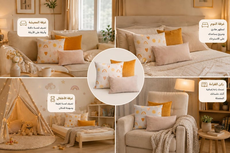 Cozy Sunset 3-Piece Velvet Cushion Set, 45x45cm, Decorative Boho Throw Pillows with Hidden Zipper, Luxury Soft Covers for Living Room and Bedroom (Sunset, Without Insert) - Image 3
