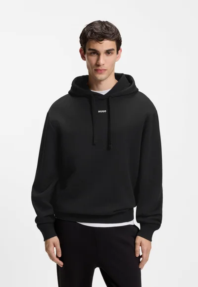 HUGO Cotton-terry hoodie with logo print
