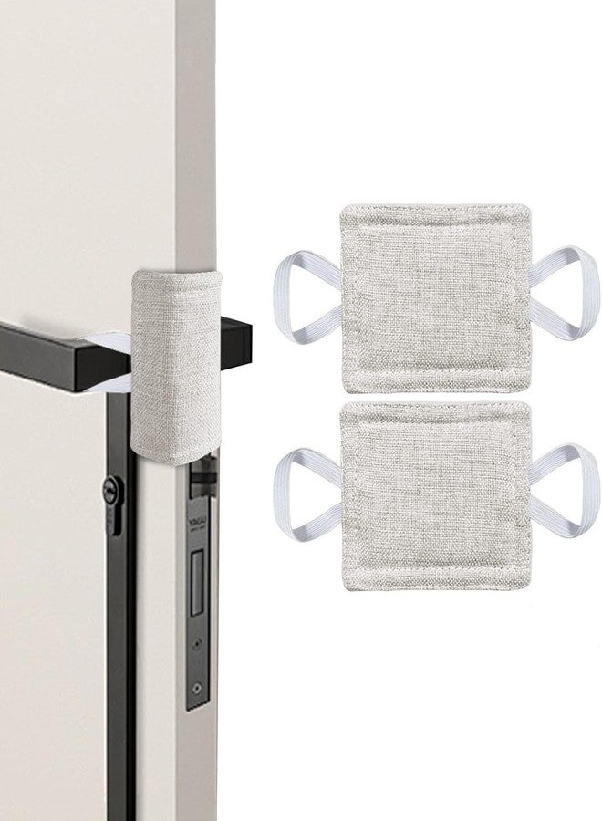 DHRUSIMI 2 Pic Door Silencer Quiet Door Closer Cushion Padded Door Latch Cover for Nursery Baby Light Sleepers Noise Reduced Prevent from Locking for Toddler Safety - 4 x 3 inch Natural Colored - Image 1