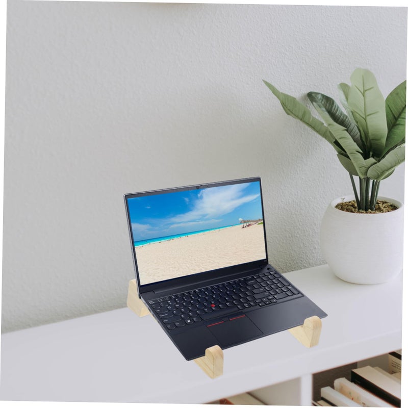 Adjustable Height Bamboo Laptop Stand Portable Computer Riser for Home Office Desk - Image 5