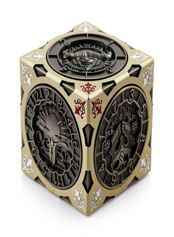 DNDND Brass 7-in-1 Spinner Dice Cube for DND - Premium Metal D&D Dice Set with Gift Box for Dungeons and Dragons, Ideal Collector's Gift for Dungeon Masters (Brass) - Image 1