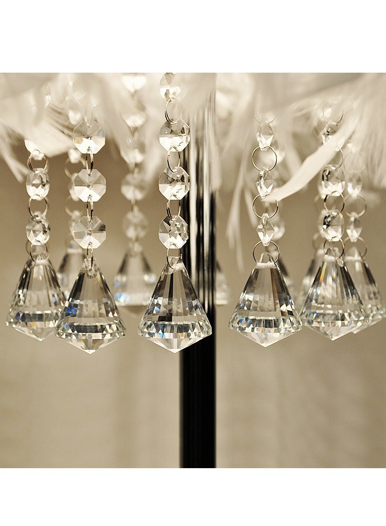 عام غرفة المعيشة قاعة المعرض غرفة نوم السرير يعتم الكريستال ريشة مصباح مكتبي كبير زر التبديل - Image 4