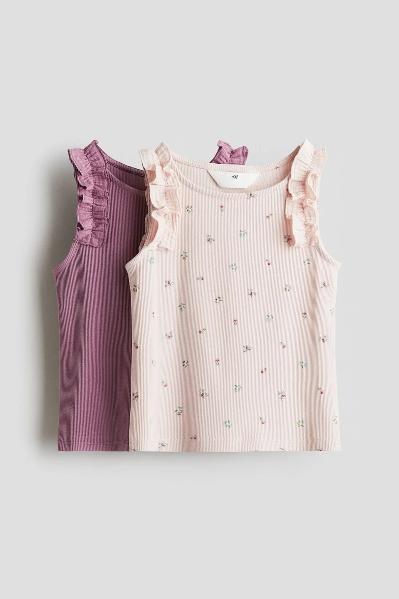 H&M 2-pack ribbed cotton tops