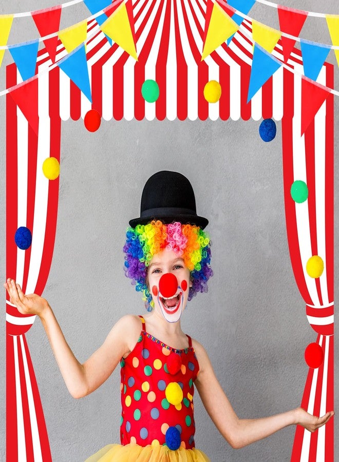 Ziliny 4 Pcs Carnival Circus Party Decorations Circus Banner Tent Awning Halloween Red and White Banner Concession Stand with Pennant for Classroom Concession Stand Decorations Trunk or Treat(Striped Style) - Image 4