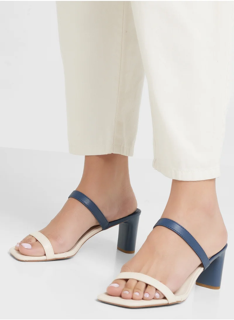 ايلا Color Block Double Strap Heel Sandal
