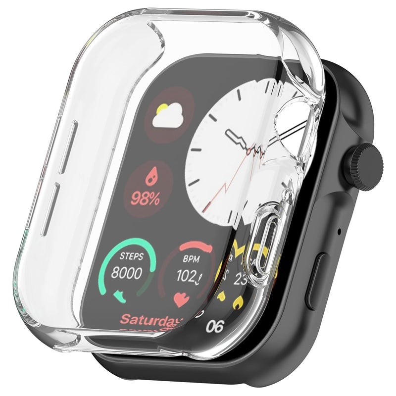 Wisely Protective Case Cover Compatible Noise Colorfit Ultra 3 SmartWatch Full Screen Protector Soft Case HD Clear, Transparent - Image 1