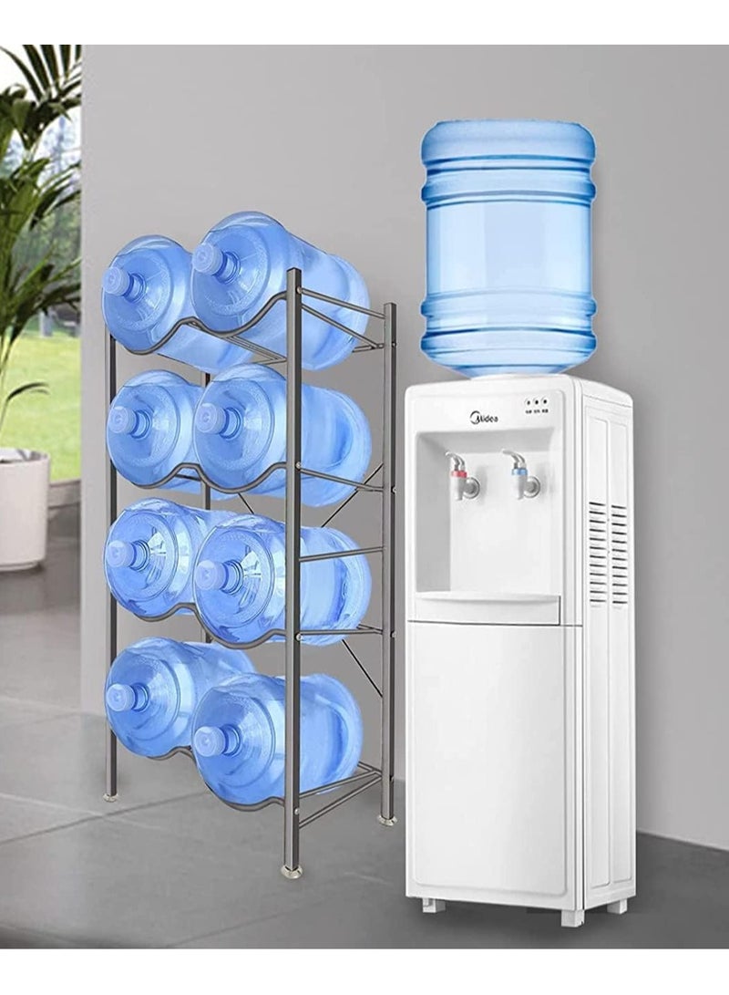 DubaiGallery Steel Water Bottle Storage Rack 4 Tier For 8 Bottles Gallon Jar Cane Jug Holder Cooler Organizer Shelf Stand For Home Kitchen Office Garages Restaurant Gym - Image 4