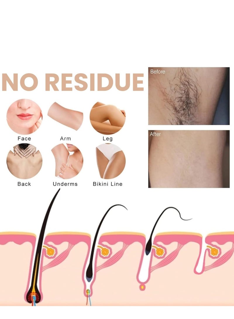 نيكور 2 قطعة مزيل شعر الوجه للنساء ، طقم إزالة شعر الوجه ، مزيل شعر الشفة العليا ، كريم مزيل شعر الوجه ، كريم إزالة الشعر المرطب غير المؤلم ، مزيل شعر الذقن ، مزيل شعر الوجه للسيدات - Image 4