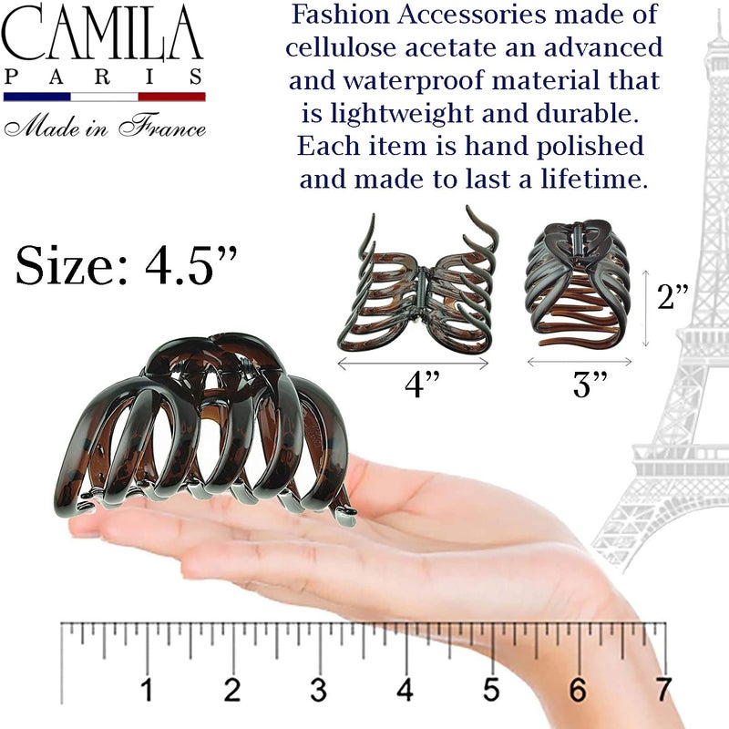 Camila Paris AD718 Octopus French Hair Clips for Women Thick Hair, Large Hair Clips for Thick Hair for Curly Wavy Long Hair, Strong No-Slip Grip Hair Claw Clip Big Hair Clips for Women. Made in France - Image 5