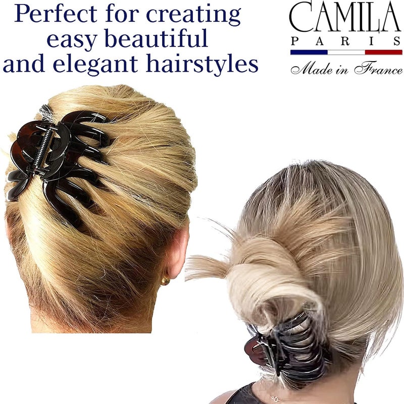 Camila Paris AD718 Octopus French Hair Clips for Women Thick Hair, Large Hair Clips for Thick Hair for Curly Wavy Long Hair, Strong No-Slip Grip Hair Claw Clip Big Hair Clips for Women. Made in France - Image 4
