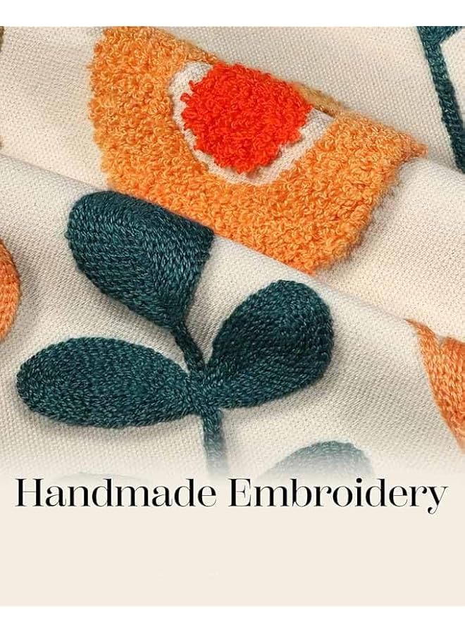 The Bros Embroidered Pillow Cover, 18x18 Outdoor Decorative Pillow Cover for Sofa, Bedroom, Soft and Comfortable Cotton Pillow Cover - Image 3