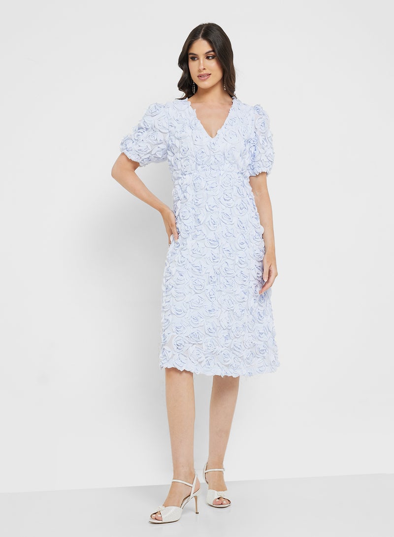 YAS Floral Textured Dress - Image 4