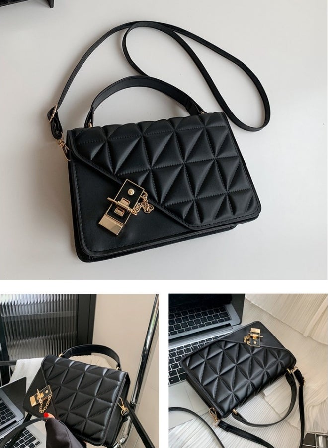 Women's Versatile Diamond Plaid Shoulder Bag, Ladies PU Leather Crossbody Bag Side Bag Carry Bag, Daily Commuting Satchel Bag Handbag Phone Bag Tote Bags Clutch Bag for Girls/College Students - Image 4