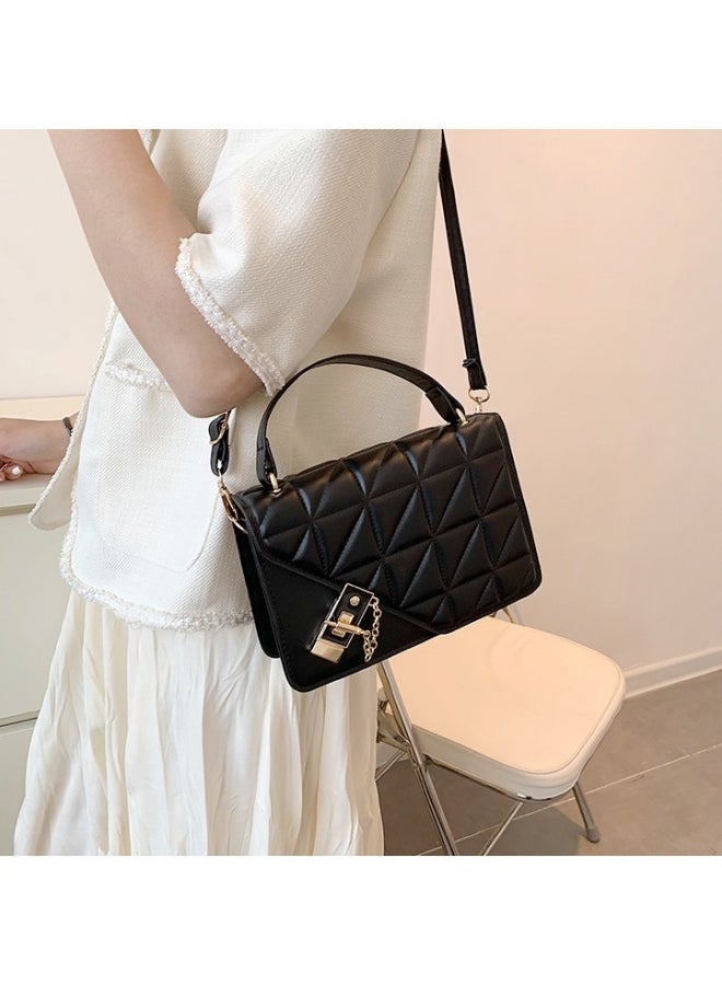 Women's Versatile Diamond Plaid Shoulder Bag, Ladies PU Leather Crossbody Bag Side Bag Carry Bag, Daily Commuting Satchel Bag Handbag Phone Bag Tote Bags Clutch Bag for Girls/College Students - Image 2