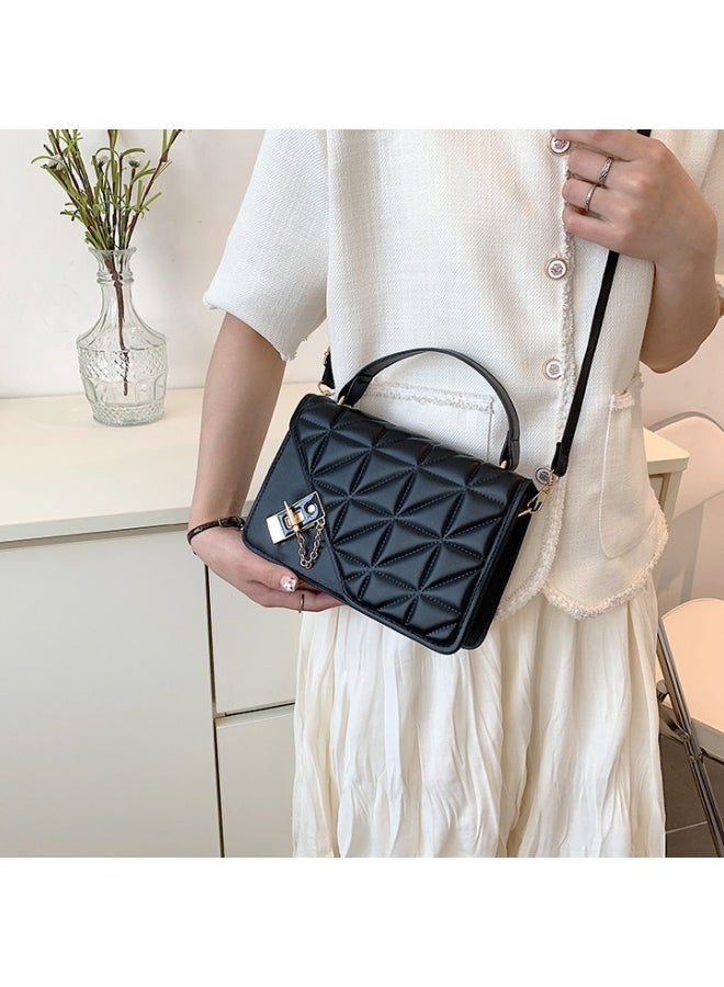 Women's Versatile Diamond Plaid Shoulder Bag, Ladies PU Leather Crossbody Bag Side Bag Carry Bag, Daily Commuting Satchel Bag Handbag Phone Bag Tote Bags Clutch Bag for Girls/College Students - Image 3