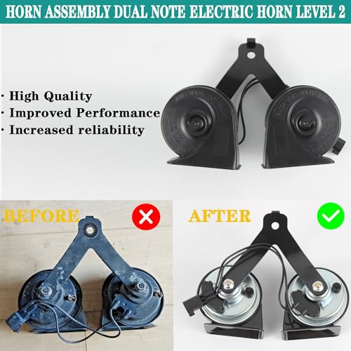 YzusGomumu Horn Assembly Dual Note Electric Horn Level 2 Compatible with 2015-2022 Ford F-150 2018-2022 Ford Expedition Replaces# ‎‎FL3Z-13832-C FL3Z-13832-B FL3Z-13832-A - Image 4