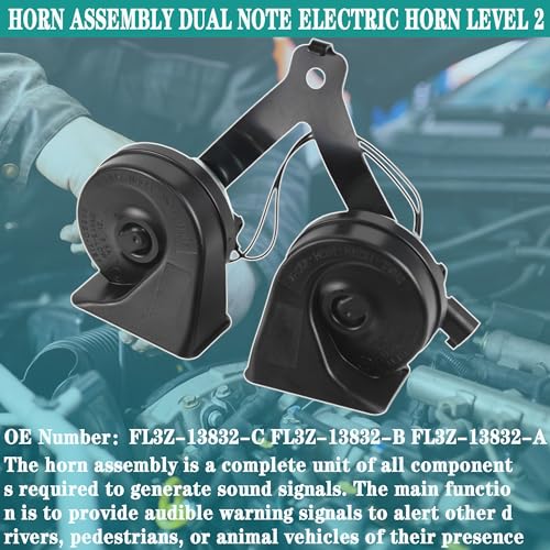 YzusGomumu Horn Assembly Dual Note Electric Horn Level 2 Compatible with 2015-2022 Ford F-150 2018-2022 Ford Expedition Replaces# ‎‎FL3Z-13832-C FL3Z-13832-B FL3Z-13832-A - Image 2