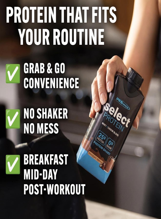 PEScience Select Protein Shake RTD, 25g Whey and Casein Blend, High Protein Drink, Gluten Free, Keto Friendly, 0g Sugar, Low Carb Ready to Drink Meal Replacement, Chocolate Truffle - Pack of 4 - Image 4