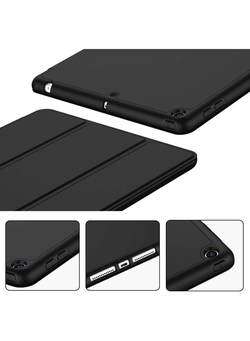 YoYoTech iPad 9 2021(9th Gen) iPad 8 2020(8th Gen) / iPad 7 2019(7th Gen)10.2 Tri-Fold Case Flip Cover with Multi Viewing Angles Stand | Pencil Holder | Heat Dissipation | TPU Back cover- Black - Image 3