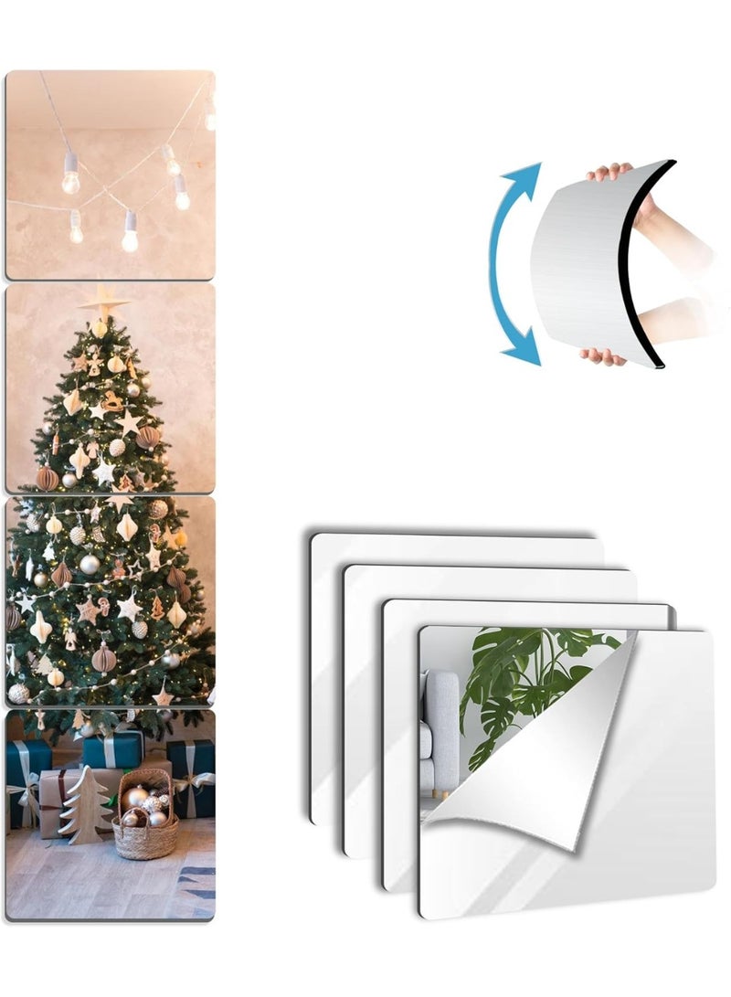 Unbreakable Mirror Tiles Self Adhesive,4 PCS 20x30 Toddler Mirror For Classroom Decor, Peel And Stick On Small Mirrors For Wall Decor, Shatterproof Plastic Mirrors Stickers for Kids Decorative - Image 1