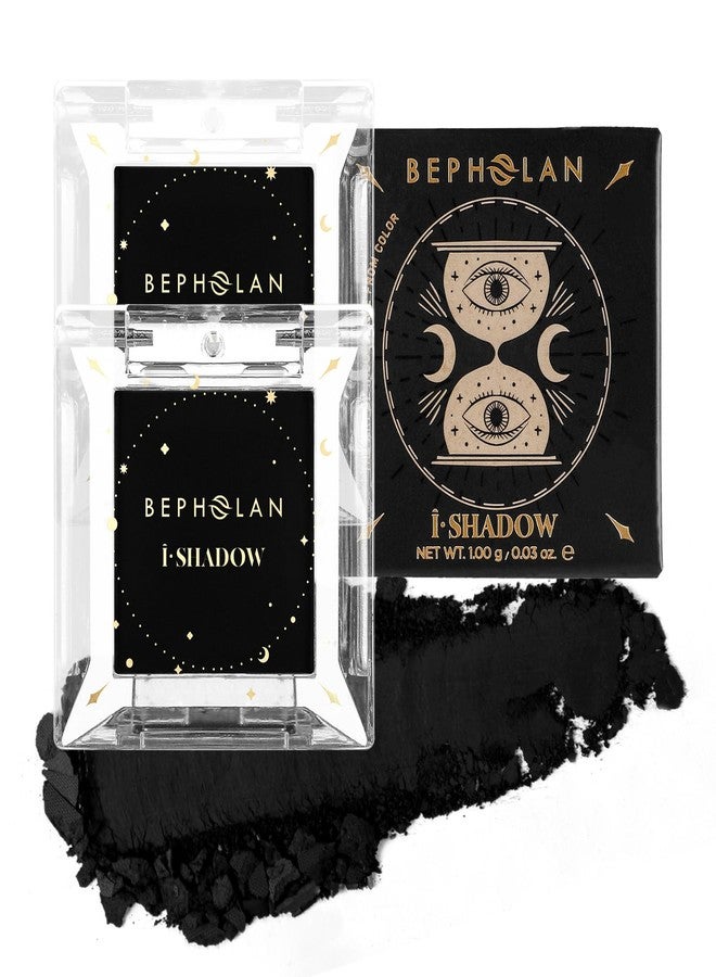 BEPHOLAN 2 Pcs Single Matte Black Eyeshadow Palette,Cake Eyeliner Powder Goth Makeup Eyeshadow, Black Gothic Vampire Blood Makeup,Black Rose - Image 1