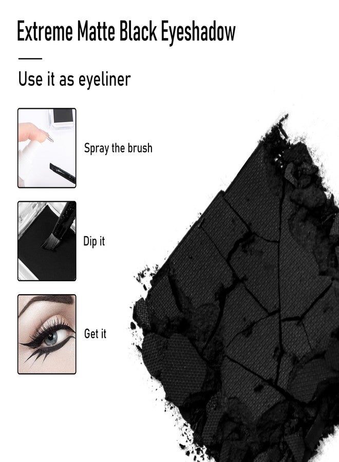 BEPHOLAN 2 Pcs Single Matte Black Eyeshadow Palette,Cake Eyeliner Powder Goth Makeup Eyeshadow, Black Gothic Vampire Blood Makeup,Black Rose - Image 3