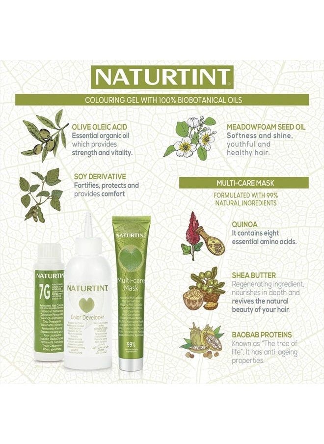 NATURTINT Permanent Hair Colour 7G Golden Blonde | Plant Enriched Radiant Colour | Ammonia Free | Vegan-Friendly Formula | Long Lasting Grey Coverage  - Image 5
