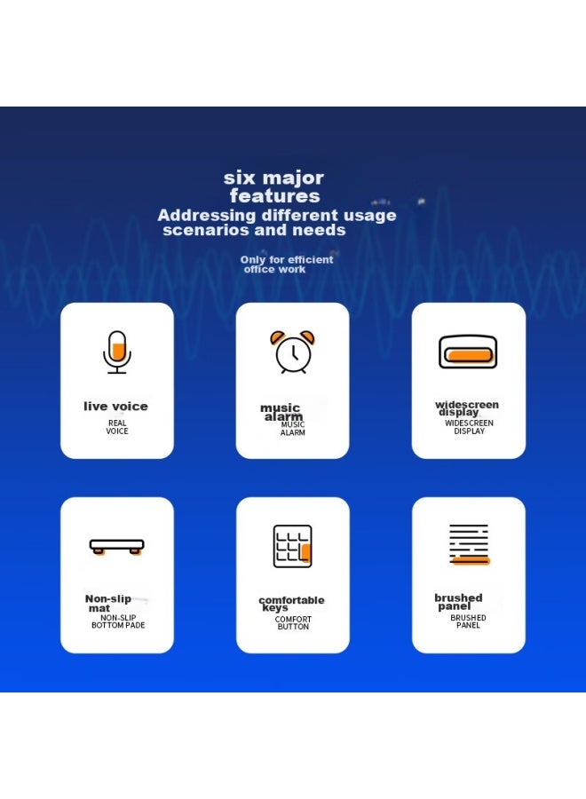 Deli Digit Large Screen Voice Calculator With Alarm Clock And Calendar Functions, Voice Calculator For Students/office Mental Math, Office Supplies, Gold Color 1541a - Image 1