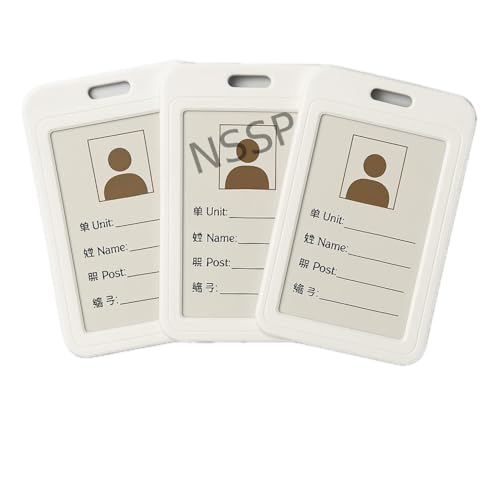 NSSP Plastic ID Card Holder for Office/School Pack of 5 pcs. (Vertical) (White) - Image 1