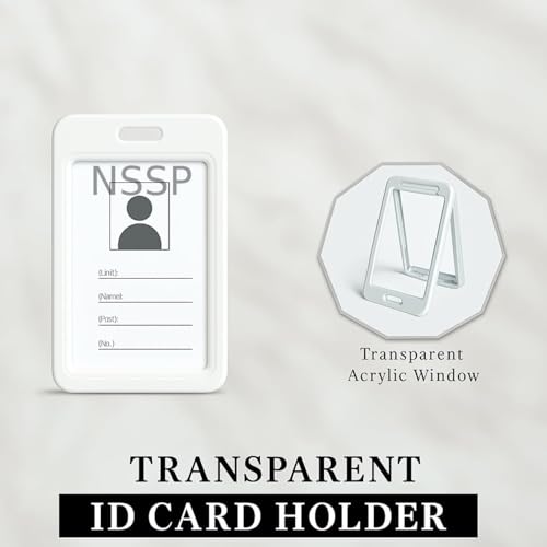 NSSP Plastic ID Card Holder for Office/School Pack of 5 pcs. (Vertical) (White) - Image 2