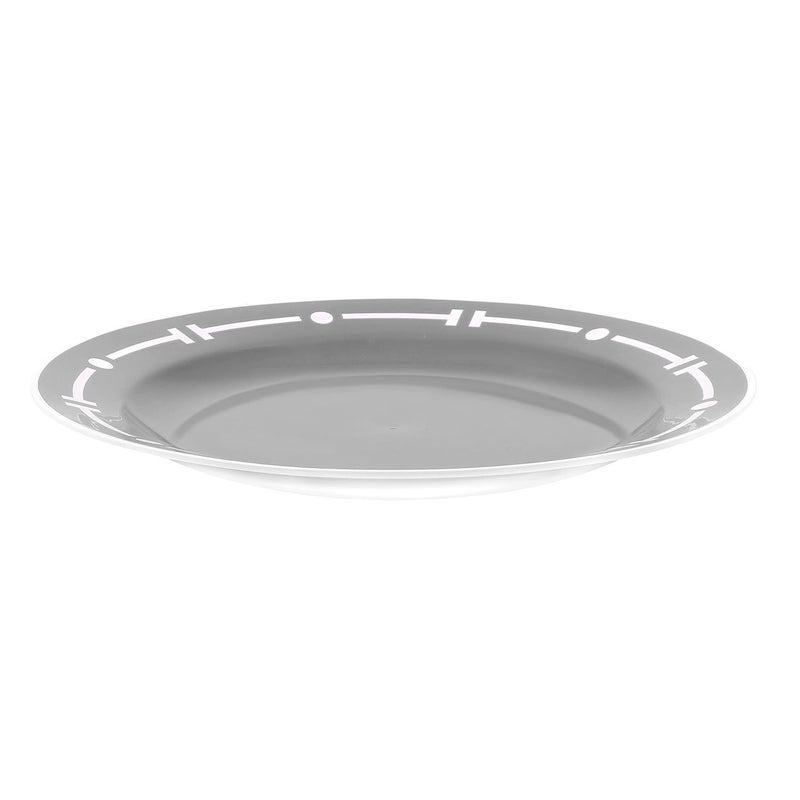 Cutting EDGE Round Double Colour Dinner Plates Unbreakable Lightweight Reusable Dishwasher Safe Lunch Dinner for Families Kids Daily Use Parties Regular Design Set of 6 Grey - Image 4