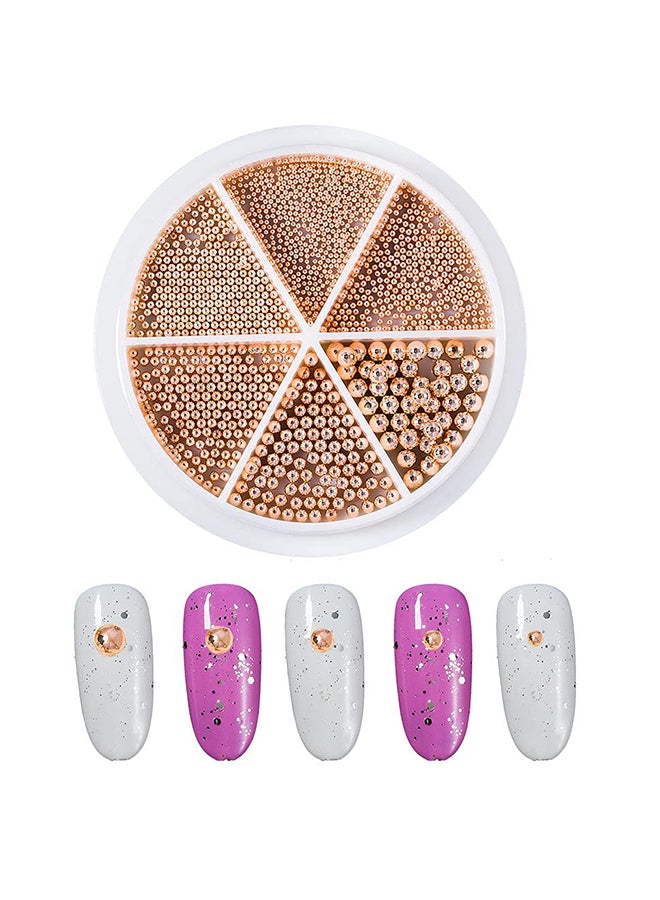 brunson إكسسوارات فن الأظافر كرات الكافيار المعدنية مختلطة الحجم فضي داكن تصميم ثلاثي الأبعاد لتزيين الأظافر اليدوية والقدمية نصائح المانيكير تمائم NACRG