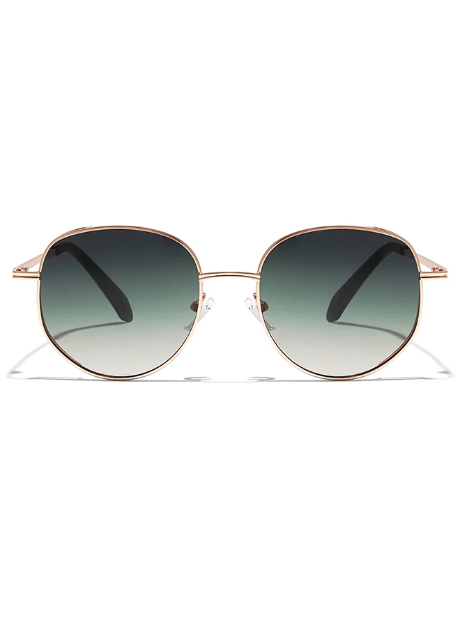 Blackout "BlackOut OLIVINE Women's Geometric Sunglasses with UV400 Protection (Rose Gold, Green)"
