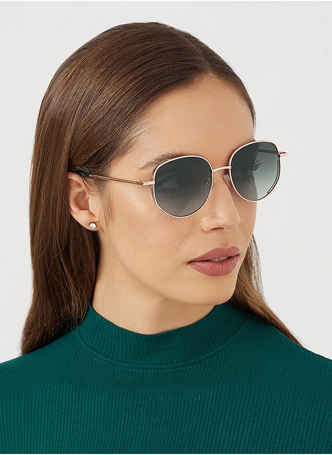 Blackout - "BlackOut OLIVINE Women's Geometric Sunglasses with UV400 Protection (Rose Gold, Green)" - Image 1