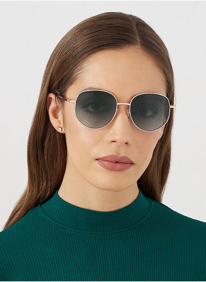Blackout - "BlackOut OLIVINE Women's Geometric Sunglasses with UV400 Protection (Rose Gold, Green)" - Image 1