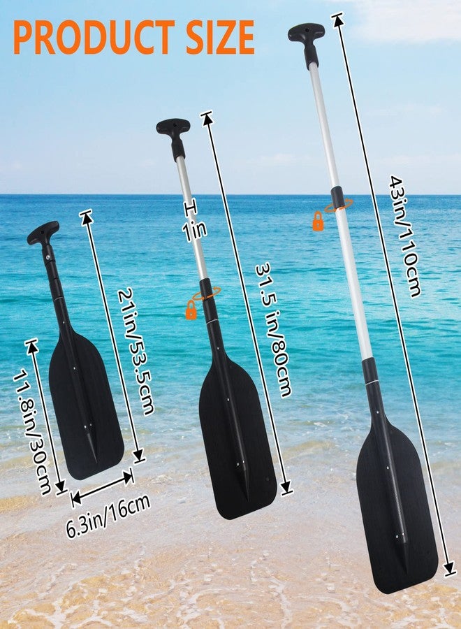 VEITHI Boat Paddle Telescoping Collapsible Oar for Boat Anti Slip Aluminum Plastic Canoe Paddles 2 Pack Small Tubing Floats Oars Row and Safety Boat Accessories for Kids and Adults(Black) - Image 3