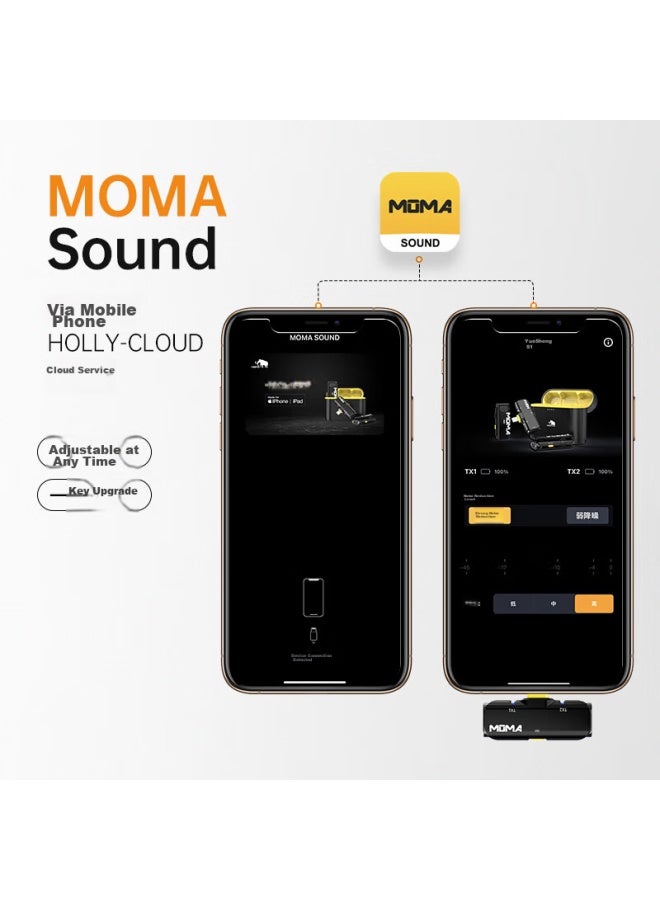 Moma Yuesheng S1 Wireless Lavalier Microphone, Mammoth One-to Vlog Short Video Outdoor Recording Noise Reduction Sound Card, Mobile Phone Audio Pickup Microphone, Lightning Version - Image 3