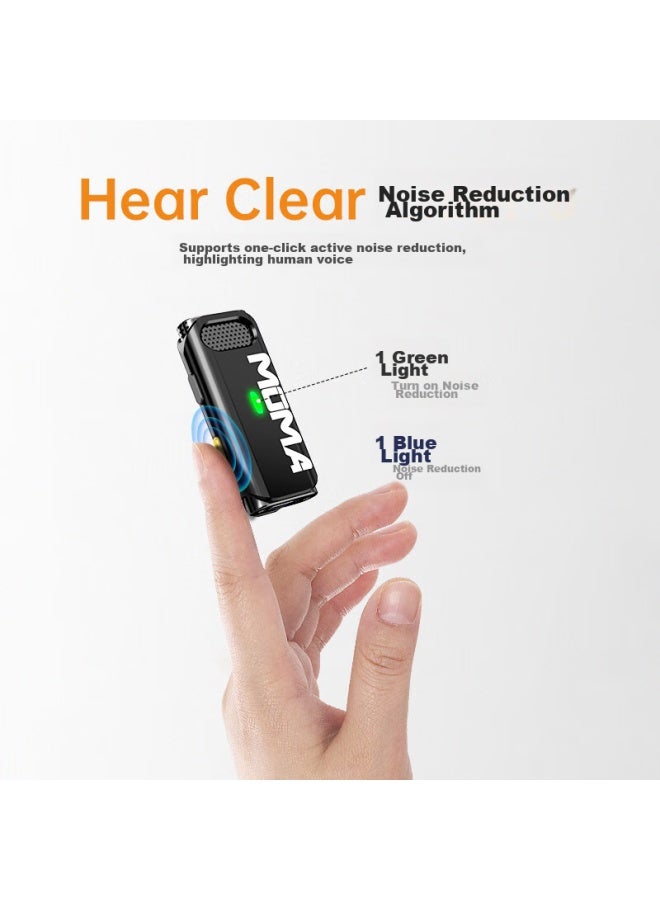 Moma Yuesheng S1 Wireless Lavalier Microphone, Mammoth One-to Vlog Short Video Outdoor Recording Noise Reduction Sound Card, Mobile Phone Audio Pickup Microphone, Lightning Version - Image 5