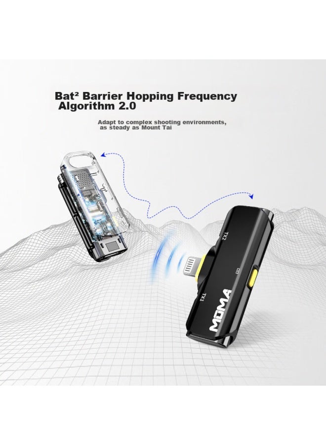 Moma Yuesheng S1 Wireless Lavalier Microphone, Mammoth One-to Vlog Short Video Outdoor Recording Noise Reduction Sound Card, Mobile Phone Audio Pickup Microphone, Lightning Version - Image 4